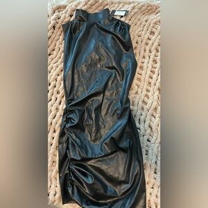 PrettyLittleThing Black Faux Leather Pencil Skirt